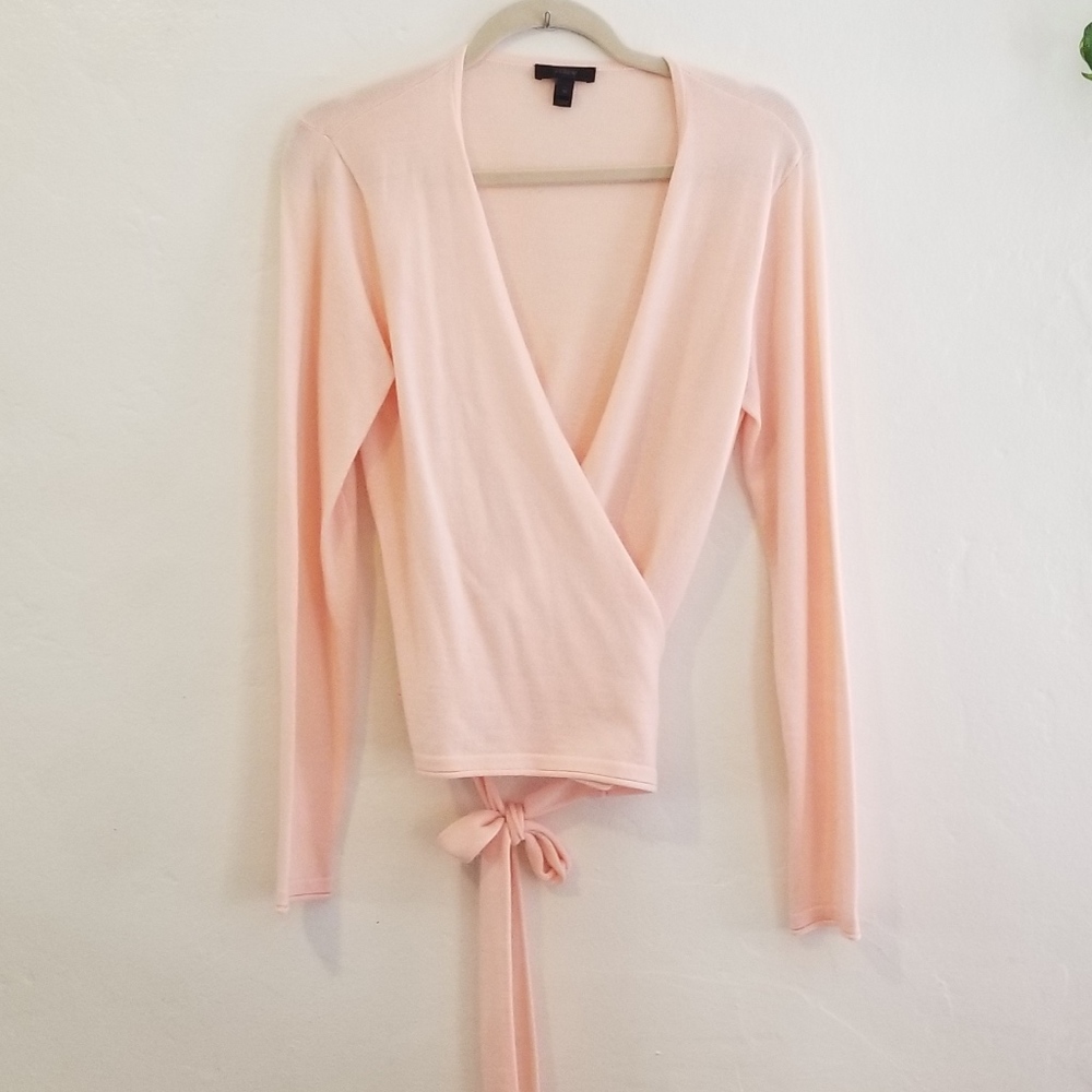 J. Crew Wrap Ballet Pink Sweater Size Medium